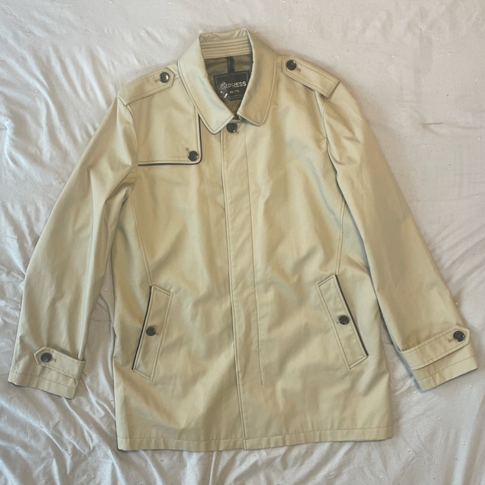 Express short trench jacket beige men's size XL